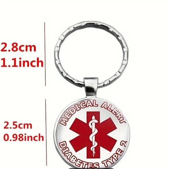 MEDICAL ALERT KEY FOB DIABETICS TYPE 2 - Picture 3 of 4